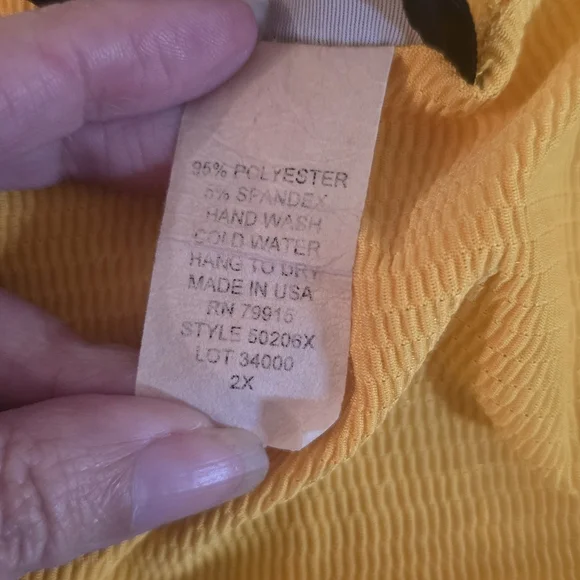 Marianne Mustard Yellow Tie Front Blouse Open Boho Fall Cardigan Top 2X - Picture 4 of 4